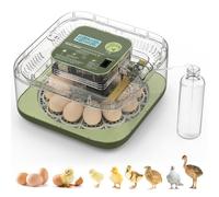 Incubateur de 12 œufs avec rotation automatique, recharge automatique de l'eau et contrôle de la température/de l'humidité, plus guide d'éclosion, hachoir numérique pour poulet, canard, caille, œufs