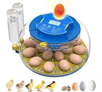 Incubateur de 18 œufs pour couver des œufs, retourneur automatique d'œufs avec affichage de l'humidité et du jour de la trappe, recharge automatique de bouteille d'eau, grille d'aération pour éclosion