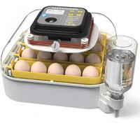 Incubateur de 20 œufs pour couver des œufs, retourneur automatique d'œufs avec affichage de l'humidité et du jour de la trappe, recharge automatique de bouteille d'eau, grille d'aération pour éclosion