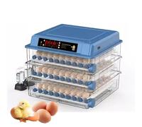 Incubateur d'œufs avec rotation automatique des œufs et détection d'humidité, double puissance 110 V/12 V, bougie intégrée et ajout d'eau automatique, échappeur de volaille pour poulet, canard, oie