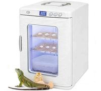 Incubateur d'œufs pour Reptiles 25L White | Couveuses Automatique Appareil à Couver Couveuse, Avec écran LED et lanterne LED,Pour tortues, serpents, lézards