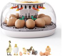 Incubateur entièrement automatique, Couveuse 12 œufs avec écran, régulation de la température Incubation des œufs Hatcher pour oie de poule, canard, pigeon, caille