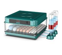 Incubateur entièrement automatique, incubateur rabattable de 64 pièces, incubateur double puissance, lumière LED pour œufs, contrôle automatique de la température, adapté aux poulets, canards