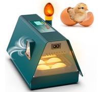 Incubateur Okkobi M10 pour l'éclosion des œufs - Idéal pour tous les âges - Mire-œufs intégré - Retournement automatique et contrôle de l'humidité - 10 œufs - Vert et jaune