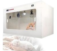 Incubateur pour chiots et chatons avec lampe chauffante en céramique, contrôle dynamique du thermostat, fenêtre d'observation en acrylique, boîte d'éclosion d'animaux, 80 x 60 x 60 cm