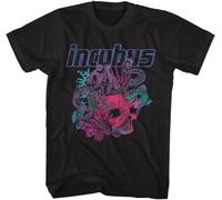 Incubus 90s Rock Band Octopus Skull Sketch Adult Short Sleeve T Shirt Graphic Tees(Large)