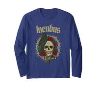 Incubus Skull Roses Épines Dark Raven Horror Manche Longue, Unisexe pour Adultes, Bleu Marine, M