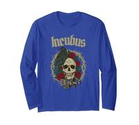 Incubus Skull Roses Épines Dark Raven Horror Manche Longue, Unisexe pour Adultes, Bleu Royal, S