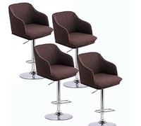 Incurvé Dossier Housse De Tabouret Bar Chaise De Bar Couvre avec Accoudoirs Scandinave Extensible Lot de 2/4/1/6 Cuisine Couverture De Tabouret Haute Pivotante Bar/Comptoir(D,4PCS)