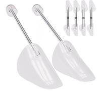 Incutex 4 Paires Embauchoirs de Chaussures tailles variables EU 38-44, Forme Chaussure en Plastique pour Hommes Femmes, Adaptés aux Baskets, Chaussures Plates, Mocassins, Transparent