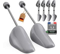 Incutex 4 paires embauchoirs de chaussures tailles variables EU 38-44, formes à chaussures en plastique pour hommes femmes, adaptés aux baskets, mocassins, gris