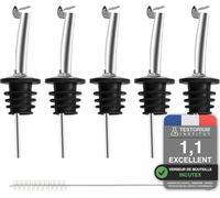 Incutex 5x becs verseurs 1x brosse de nettoyage Huile d'olive Acier inoxydable avec clapet