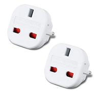Incutex Adaptateur de Voyage Royaume-Uni GB Angleterre Voyage Adaptateur EU Schuko 2 Broches à 3 Broches UK Voyage Brancher l'adaptateur (2X, Type E - Blanc)