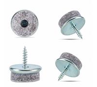 Incutex Lot de 20 Patins en Feutre Ronds Ø 22 mm, Patins pour Meubles, Chaises et Pieds de Meubles, Tampons de Protection pour Sol, Gris