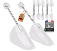 Incutex Lot de 5 Paires Embauchoirs de Chaussures taille adaptable 38-44, Forme Chaussure en Plastique pour Hommes Femmes, adaptés aux baskets, chaussures plates, mocassins, Transparent