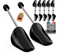 Incutex Lot de 5 Paires Embauchoirs de Chaussures taille adaptable 38-44, Forme Chaussure en Plastique pour Hommes Femmes, adaptés aux baskets, chaussures plates, mocassins, noir