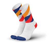 INCYLENCE 1 paire de chaussettes de course pour homme et femme avec légère compression, Boucles blanches et oranges, 43-46