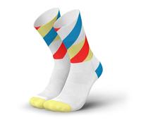 INCYLENCE 1 paire de chaussettes de course pour homme et femme avec légère compression, Boucles blanches et bleues, 39-42