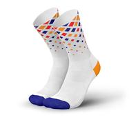 INCYLENCE - Chaussettes de course pour femmes et hommes avec compression légère - 1 paire, taille 35-38, couleur Crystals White Purple Orange
