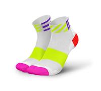 INCYLENCE ULTRALIGHT Paire de chaussettes de course courtes pour homme et femme avec compression légère, Elements Short Blanc/Rose, 43-46