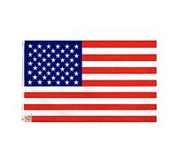 IND INTERNATIONAL Drapeau des États-Unis 0,9 x 1,5 m - Couleurs vives et résistantes aux UV - Polyester imprimé double face avec 2 œillets métalliques pour voler depuis un mât - Convient pour une utilisation en intérieur ou en extérieur - Résistant au vent et aux intempéries (lot de 1) (90 x 150 cm)