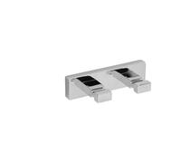 INDA A1820BCR Lea Porte-Manteau Double Mural, Laiton, chromé, 5 x 11 x 3 cm