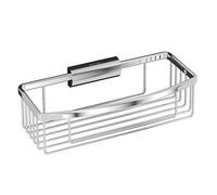 INDA AV151ECR Panier de Rangement de Douche rectangulaire détachable en Laiton, chromé, 13 x 26 x 8 cm