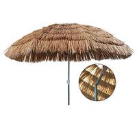 INDA-Exclusiv Parasol Hawaïen de Plage et Jardin en Raphia - Pliable - Polyester - Marron - Diamètre : 1,6 m