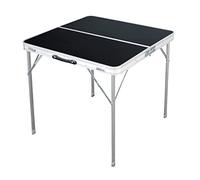 INDA-Exclusiv Table de camping pliante XL en aluminium avec poignée de transport Noir 80 x 80 x 70 cm