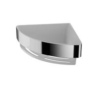 INDA Panier de rangement d'angle amovible en inox (18,3 x 18,3 x 7 cm) | en acier/plastique, facile à installer, style moderne, fabriqué en Italie, couleur blanc - mat/chromé