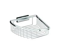 INDA Panier de Rangement d'angle Amovible, Laiton, Blanc, 20 x 19 x 8 cm