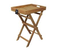 Inda table d'appoint pliante en teck avec plateau amovible