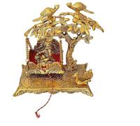 INDACORIFY Belle balançoire Kanha avec bébé Krishna en métal Laddu Gopal Swing Berceau Krishna Swing Metal Idol Sculpture Home Decor House Warming Gift
