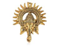 INDACORIFY Statue du Seigneur Ganesha, Idole de Ganesha avec Le Seigneur Surya, idéale pour Suspendre au Mur, Sculpture à énergie Positive pour la décoration de la Maison, pièce maîtresse
