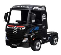 Indalchess Camion électrique Enfant Mercedes Actros 12v, 4WD, Batterie 2x12V7ah, 2.4ghz RC, Noir