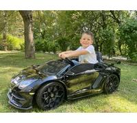 INDALCHESS Lamborghini Aventador Voiture électrique 24 V 2 places MP4 pour enfants Noir