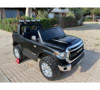 INDALCHESS Toyota Tundra Voiture 12 V, 2 places, noir, RC, 2 moteurs, siège cuir, roues en caoutchouc