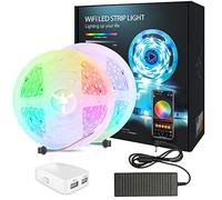 INDARUN RGBIC Ruban LED 10M Couleur Dynamique, WiFi Bande LED 12V 150 LEDs 5050 RGBIC, Bandeau Led RGBIC, Travailler avec Alexa/Google Home, pour les décorations d'intérieur (2 * 5M)