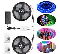 INDARUN RGBIC Ruban LED 10M Couleur Dynamique, WiFi Bande LED 12V 150 LEDs 5050 RGBIC Étanche, Bandeau Led RGBIC, Travailler avec Alexa/Google Home, pour les décorations (2 * 5M)