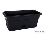 Inde 44589 Jardinière avec Soucoupe Noir 40 x 20 cm