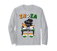 Inde, Drapeau Indien, Fille Indienne, Femmes et Filles Indiennes Manche Longue