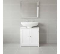 INDE MOBLEKIT | Meuble sous-Vasque 60×30×60 cm, Meuble de Salle de Bain à Double Porte et Finition Mate, Meuble d'appoint avec Rangement pour Produits d'hygiène