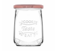 Inde Tasty Lot de 12 bocaux en verre transparent avec couvercle 550 ml