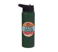 Indépendance célibataire, amour de soi, humour d'ange rétro, Stainless Steel Insulated Water Bottle