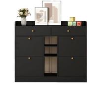 Indépendant Grande armoire à chaussures de 50,7 po de largeur for l'entrée, armoire de rangement for chaussures sur pied, organisateur de étagère à chaussures avec 4 tiroirs rabattables, 2 tiroirs Org