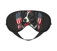 Independence Day Collie Masque de sommeil double face pour homme et femme - Occultant pour dormir et voyager