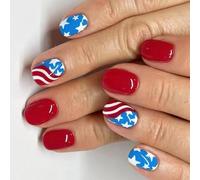 Independence Day Français Tip Press On Nails Carré Fausses Colles Sur Faux Artificiel Pour Les Décors Independence Day Français Tip Press On Nail