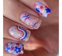 Independence Day Français Tips Fake 4th of July Patriotic False Full Covers Acrylique Independence Day Français Tip Appuyez sur