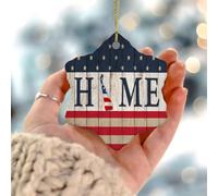 Independence Day Home Delaware Décoration de sapin de Noël Rouge/blanc/bleu Étoiles USA Rayures à suspendre Drapeau américain Fête des anciens combattants Cadeau de collection pour les vacances