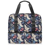 Independence Day Sac de sport américain pour femme homme Kirls Garçons Filles 21 L Weekend Sac fourre-tout séparé pour voyage, gym, yoga, couleur, Big, Organiseur de sac